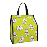 Japanese Lucky Cat Cartoon Print Insulated Lunch Tote