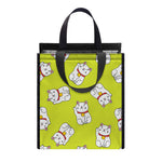 Japanese Lucky Cat Cartoon Print Insulated Lunch Tote