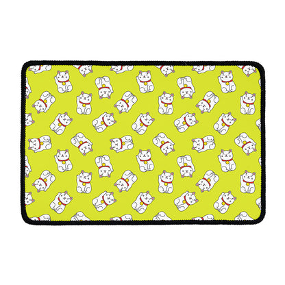 Japanese Lucky Cat Cartoon Print Kitchen Mat
