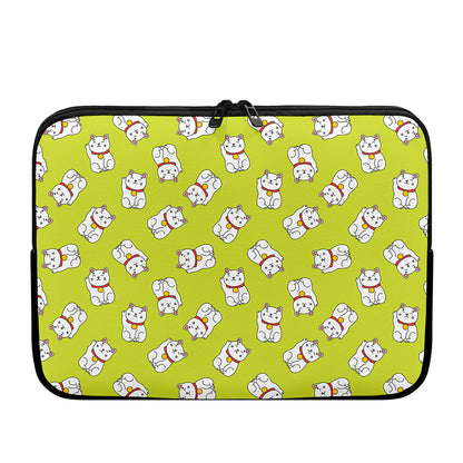 Japanese Lucky Cat Cartoon Print Laptop Sleeve