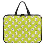 Japanese Lucky Cat Cartoon Print Laptop Sleeve With Handle