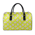Japanese Lucky Cat Cartoon Print Leather Duffel Bag