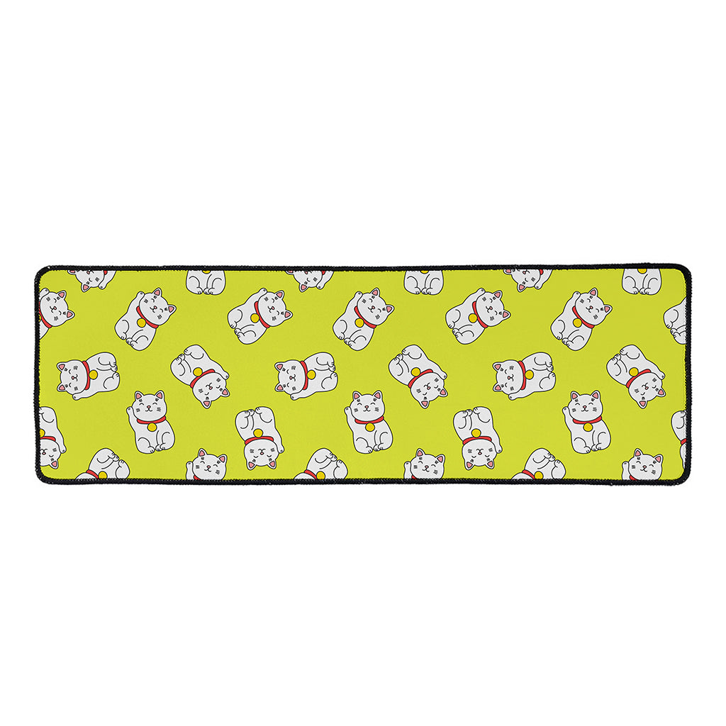 Japanese Lucky Cat Cartoon Print Long Kitchen Mat