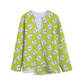Japanese Lucky Cat Cartoon Print Long Sleeve Short Coat