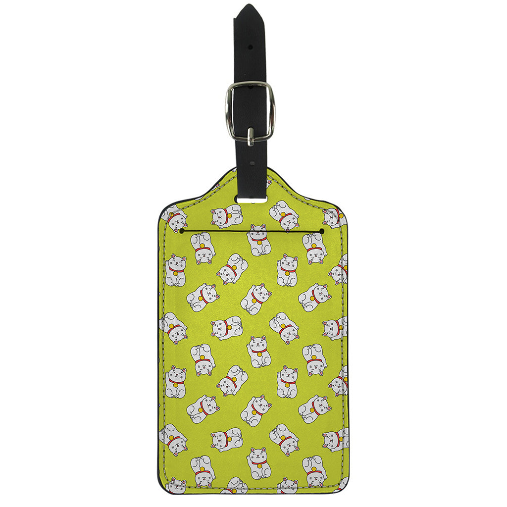 Japanese Lucky Cat Cartoon Print Luggage Tag