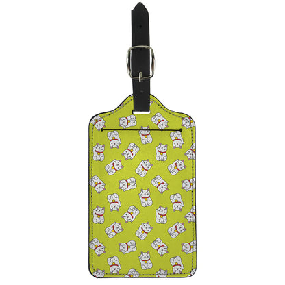Japanese Lucky Cat Cartoon Print Luggage Tag