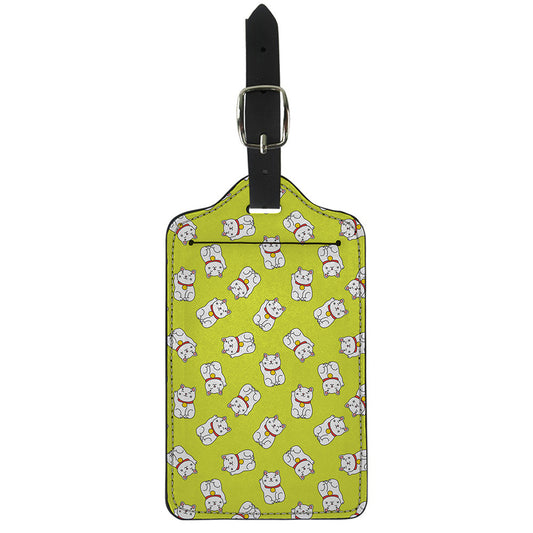 Japanese Lucky Cat Cartoon Print Luggage Tag