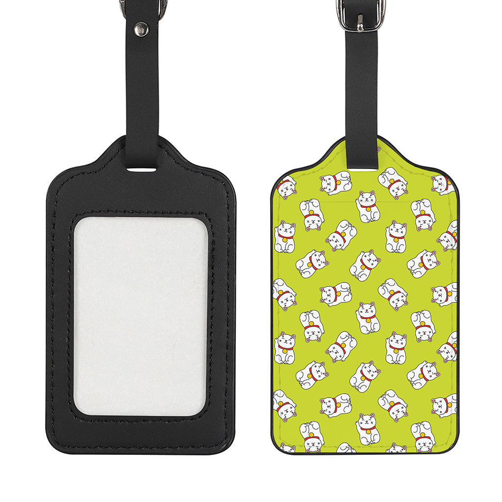 Japanese Lucky Cat Cartoon Print Luggage Tag