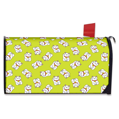 Japanese Lucky Cat Cartoon Print Mailbox Cover