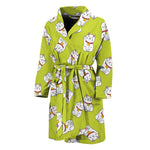 Japanese Lucky Cat Cartoon Print Men's Bathrobe
