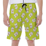 Japanese Lucky Cat Cartoon Print Men's Beach Shorts
