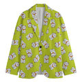 Japanese Lucky Cat Cartoon Print Men's Blazer