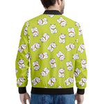 Japanese Lucky Cat Cartoon Print Men's Bomber Jacket