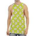 Japanese Lucky Cat Cartoon Print Men's Muscle Tank Top