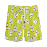 Japanese Lucky Cat Cartoon Print Men's Sports Shorts
