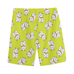 Japanese Lucky Cat Cartoon Print Men's Sports Shorts