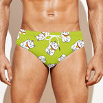 Japanese Lucky Cat Cartoon Print Men's Swim Briefs