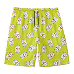 Japanese Lucky Cat Cartoon Print Men's Swim Trunks