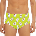 Japanese Lucky Cat Cartoon Print Men's Triangle Swim Briefs