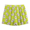Japanese Lucky Cat Cartoon Print Mesh Shorts