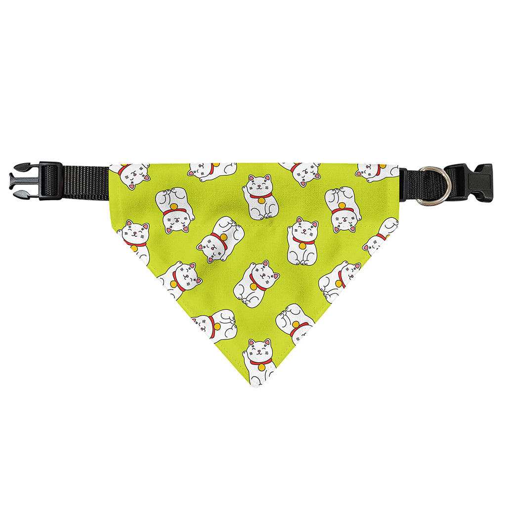 Japanese Lucky Cat Cartoon Print Over The Collar Dog Bandana