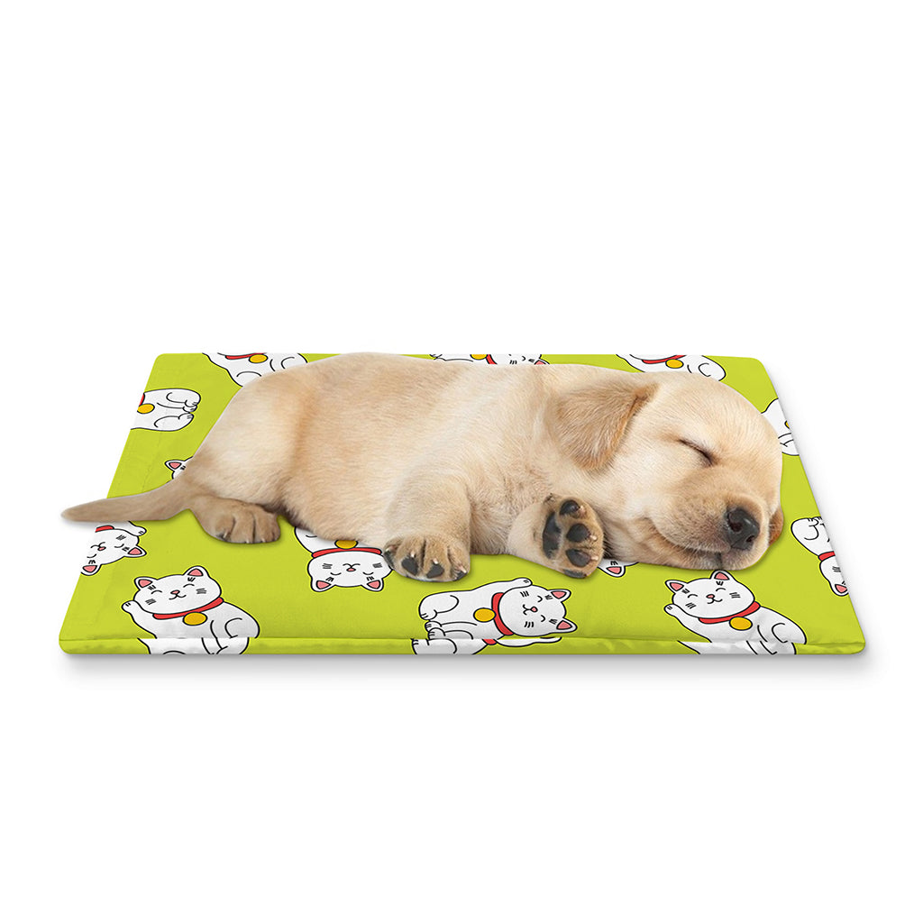 Japanese Lucky Cat Cartoon Print Pet Cooling Mat Cover