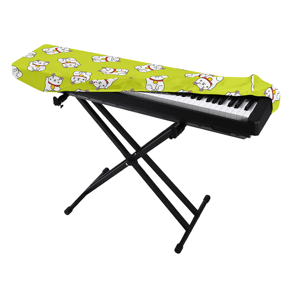Japanese Lucky Cat Cartoon Print Piano Keyboard Cover