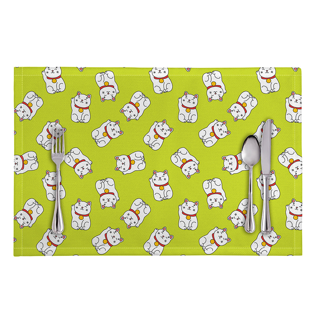 Japanese Lucky Cat Cartoon Print Placemat
