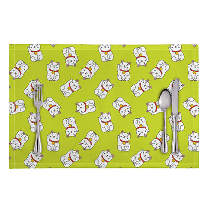 Japanese Lucky Cat Cartoon Print Placemat