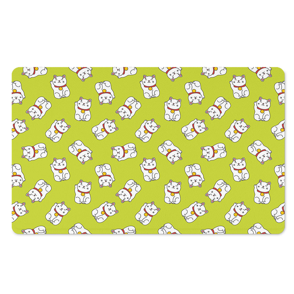 Japanese Lucky Cat Cartoon Print Polyester Doormat