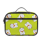 Japanese Lucky Cat Cartoon Print Portable Lunch Bag