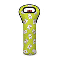 Japanese Lucky Cat Cartoon Print Single Neoprene Wine Tote