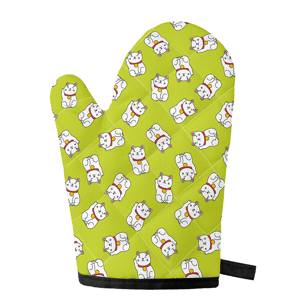 Japanese Lucky Cat Cartoon Print Single Oven Mitt