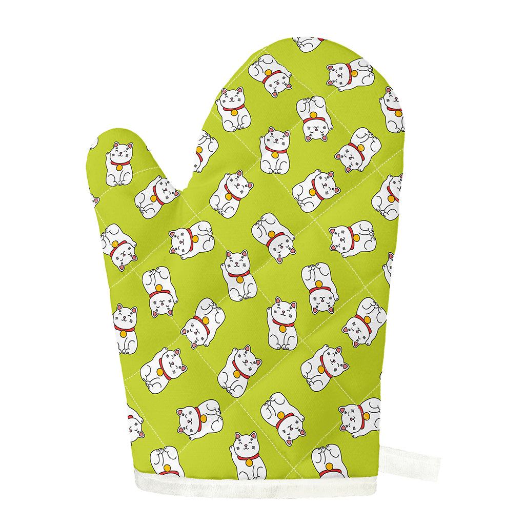 Japanese Lucky Cat Cartoon Print Single Oven Mitt