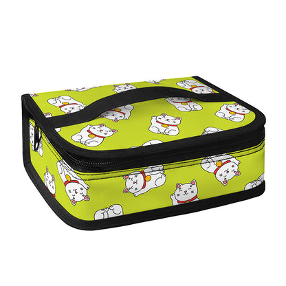 Japanese Lucky Cat Cartoon Print Small Lunch Bag