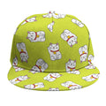 Japanese Lucky Cat Cartoon Print Snapback Cap