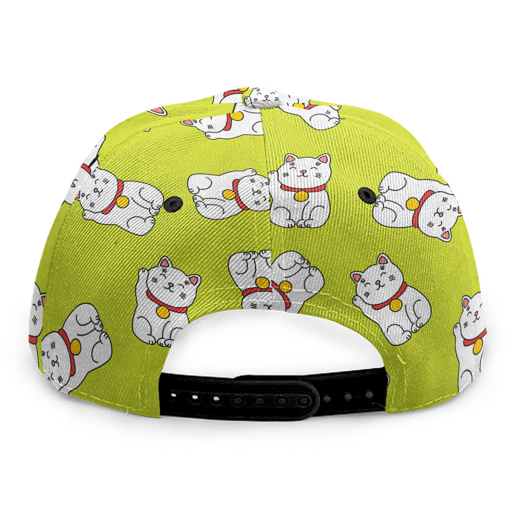 Japanese Lucky Cat Cartoon Print Snapback Cap