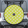 Japanese Lucky Cat Cartoon Print Tire Cover With Camera Hole