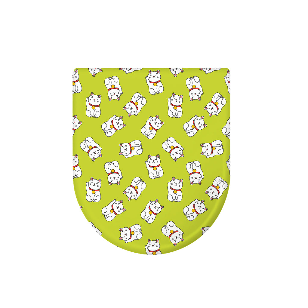 Japanese Lucky Cat Cartoon Print Toilet Lid Cover