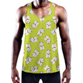 Japanese Lucky Cat Cartoon Print Men's Workout Tank Top