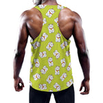 Japanese Lucky Cat Cartoon Print Training Tank Top