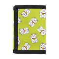 Japanese Lucky Cat Cartoon Print Trifold Wallet