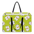 Japanese Lucky Cat Cartoon Print Utility Tote Bag