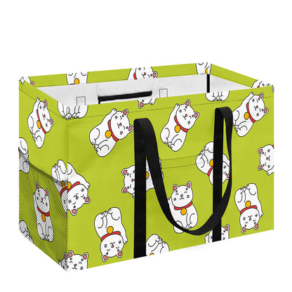 Japanese Lucky Cat Cartoon Print Utility Tote Bag
