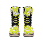 Japanese Lucky Cat Cartoon Print Winter Boots