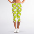 Japanese Lucky Cat Cartoon Print Women's Capri Leggings