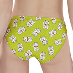 Japanese Lucky Cat Cartoon Print Women's Panties