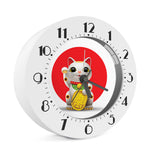 Japanese Lucky Cat Maneki Neko Print Alarm Clock