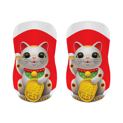 Japanese Lucky Cat Maneki Neko Print Bar Stool Covers
