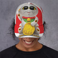 Japanese Lucky Cat Maneki Neko Print Baseball Cap